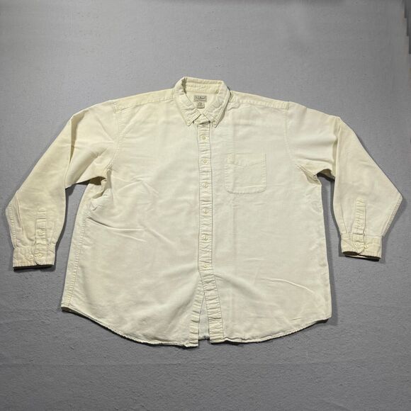 L.L. Bean Other - LL Bean Shirt Men's 2XL Beige Button Down Linen Blend Classic Breathable Costal